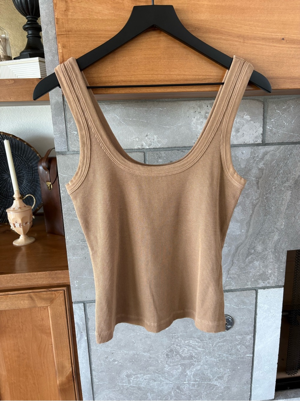 Citizens Of Humanity Ribbed Tank Top in Camel Tan